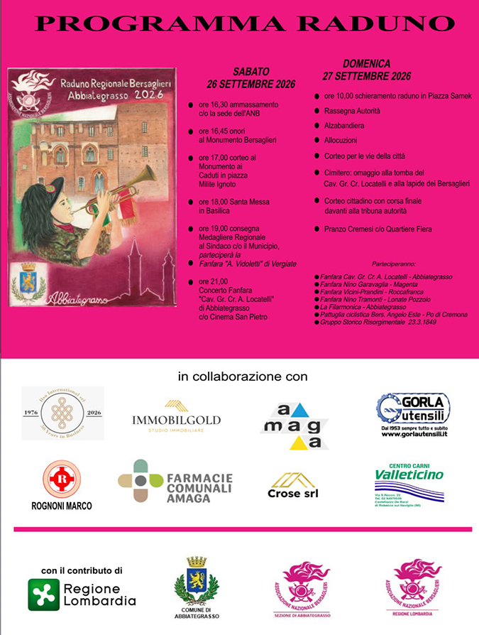 Locandina Abbiategrasso raduno bersaglieri Locandina Abbiategrasso raduno bersaglieri