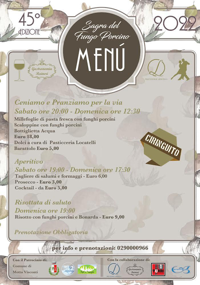 Motta Visconti Sagra Fungo Porcino menu_PER NEWS SITO